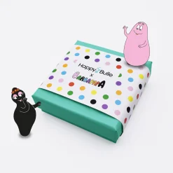 Bracelet chaîne enfant personnalisé médaille gravée argent nuage 2 trous 20x14 mm - Happybulle x Barbapapa