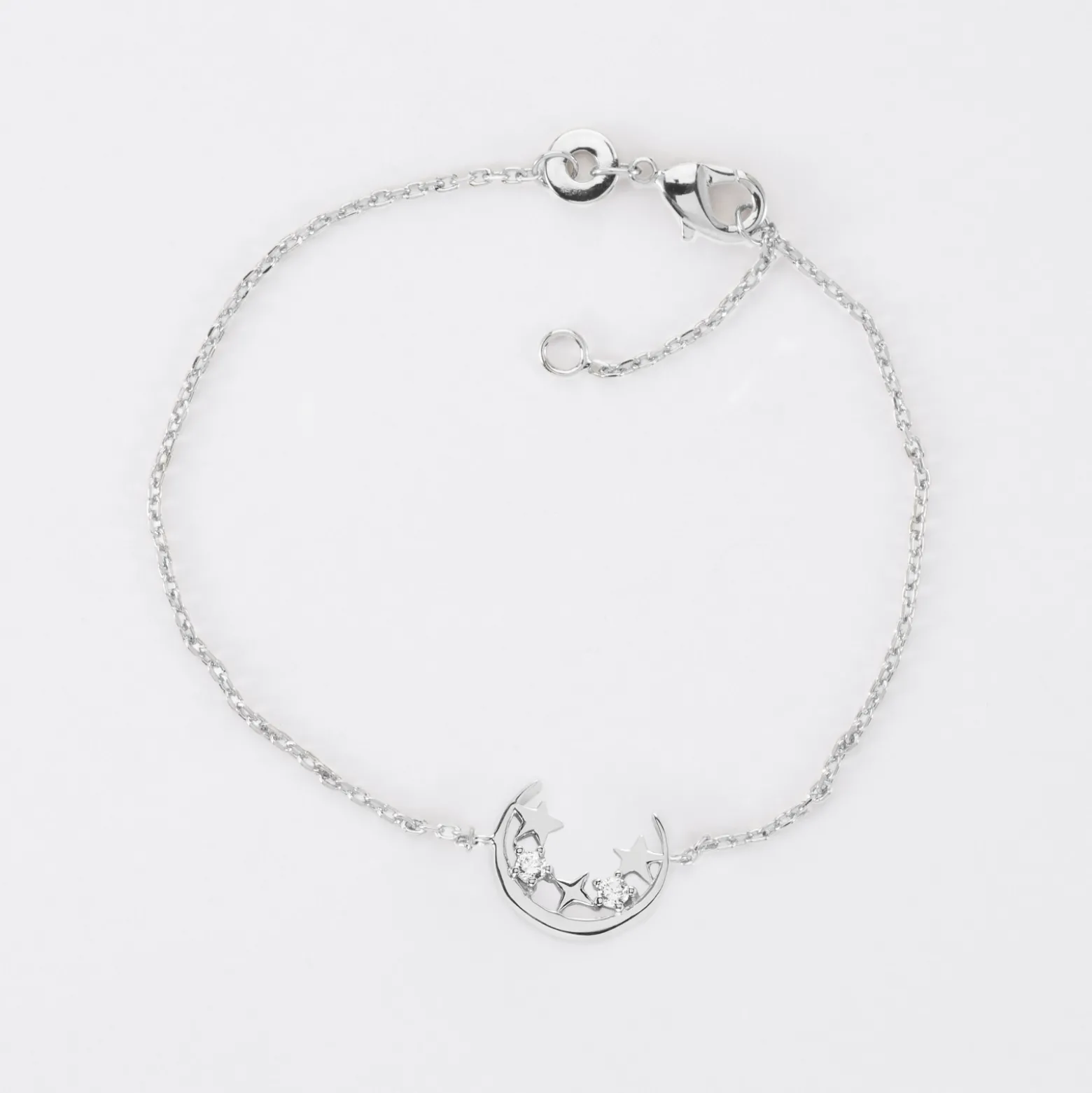 Bracelet chaîne lune scintillante argent - HappyBulle x Capucine