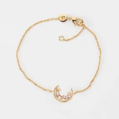 Bracelet chaîne lune scintillante plaqué or - HappyBulle x Capucine