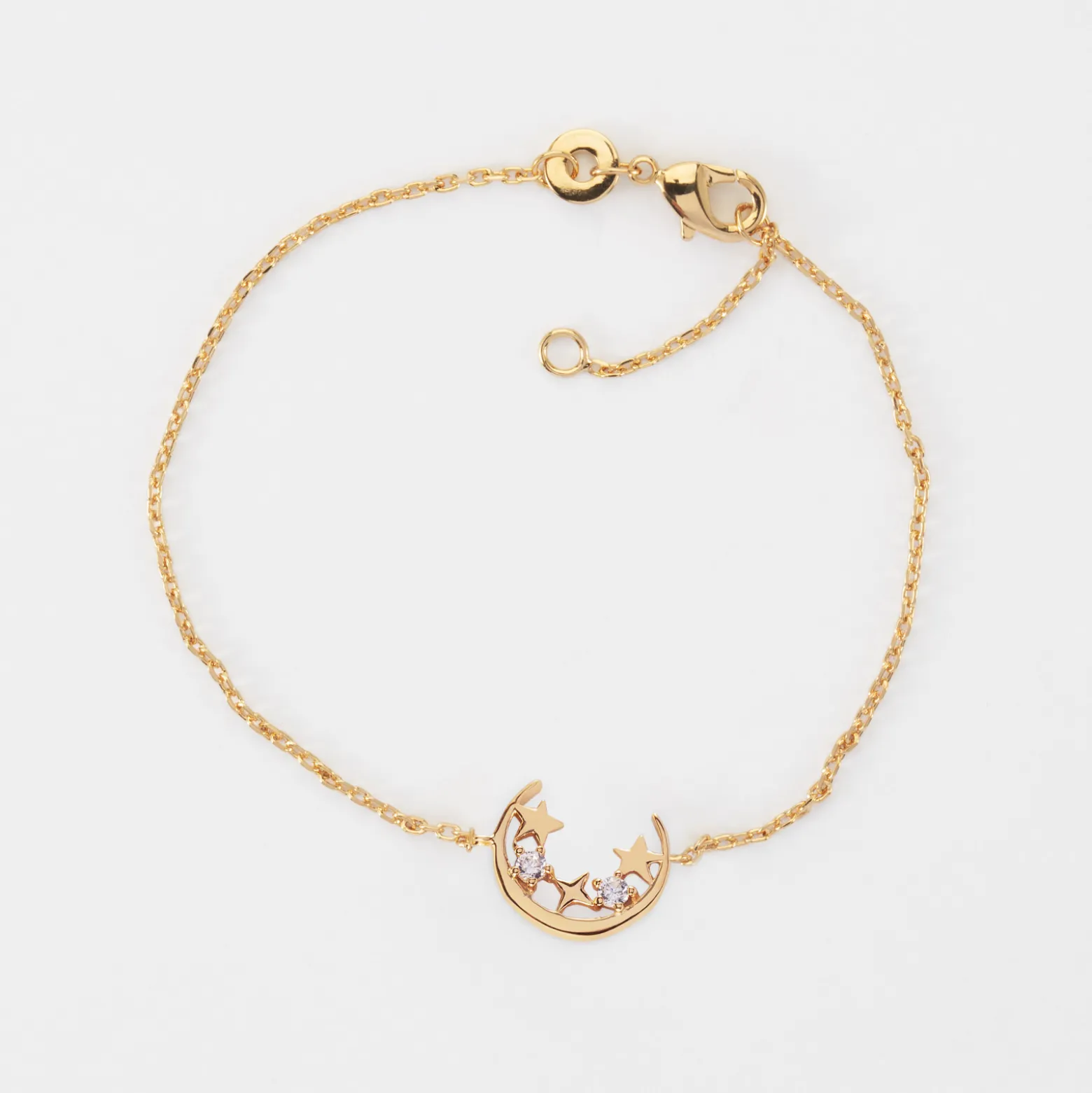 Bracelet chaîne lune scintillante plaqué or - HappyBulle x Capucine