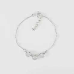 Bracelet chaîne Maman pastilles estampillées "Mom" argent