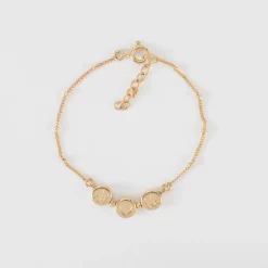 Bracelet chaîne Maman pastilles estampillées 