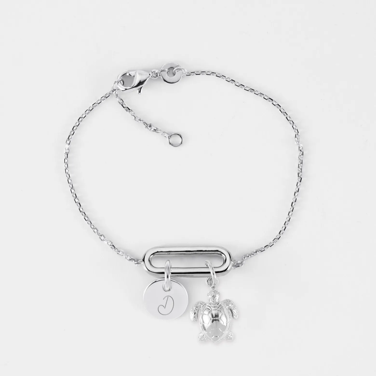 Bracelet chaîne ovale ouvert personnalisé médaille gravée argent 10 mm et breloque(s) summer - à composer