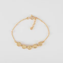 Bracelet chaîne pastilles estampillées