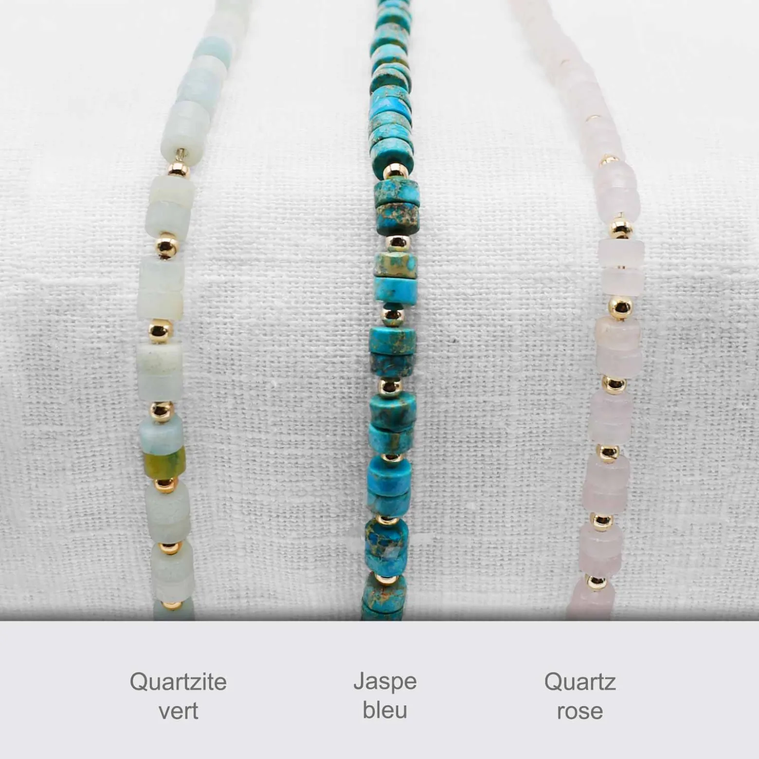 Bracelet chaîne perles personnalisé médaille gravée plaqué or ronde 15 mm