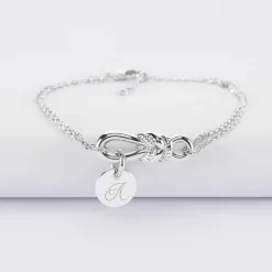 Bracelet chaîne personnalisé "Le lien" et médaille gravée argent 10 mm - HappyBulle x Lilylovesfashion