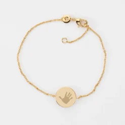 Bracelet chaîne personnalisé médaille gravée plaqué or initiale email noir soleil 12 mm