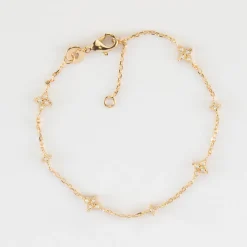 Bracelet chaîne scintillant plaqué or
