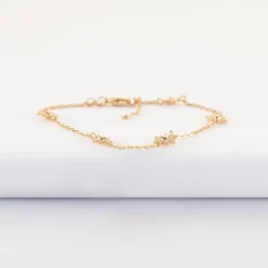 Bracelet chaîne étoile brillante plaqué or