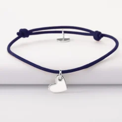Bracelet coeur email argent 10 mm