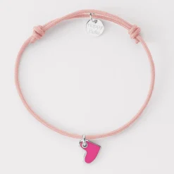Bracelet coeur email argent 10 mm