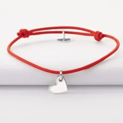 Bracelet coeur email argent 10 mm