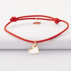 Bracelet coeur email plaqué or 10 mm