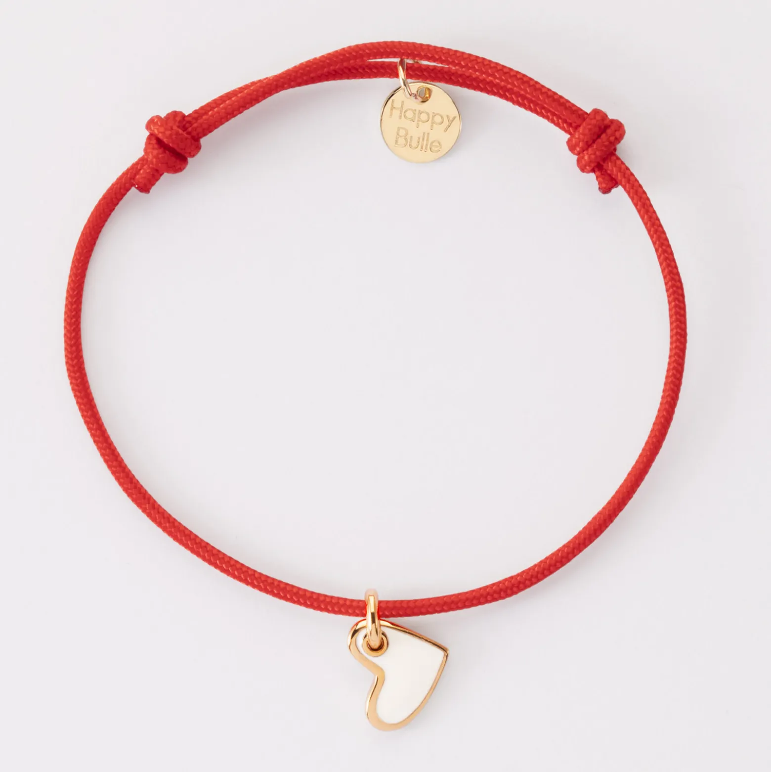 Bracelet coeur email plaqué or 10 mm