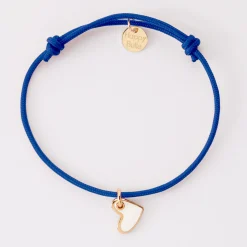 Bracelet coeur email plaqué or 10 mm