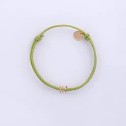 Bracelet cordon double personnalisé collection Chapitre plaqué or - à composer