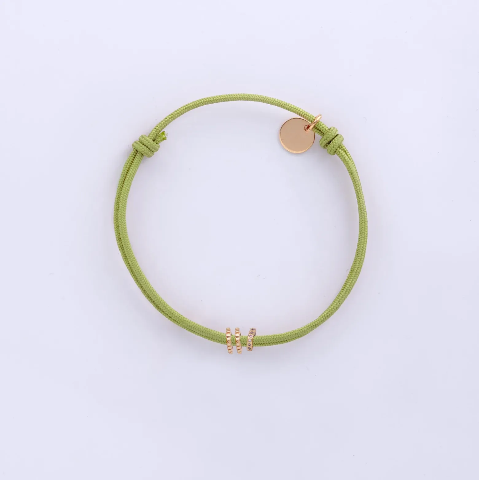 Bracelet cordon double personnalisé collection Chapitre plaqué or - à composer