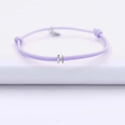 Bracelet cordon double personnalisé collection Chapitre argent - à composer