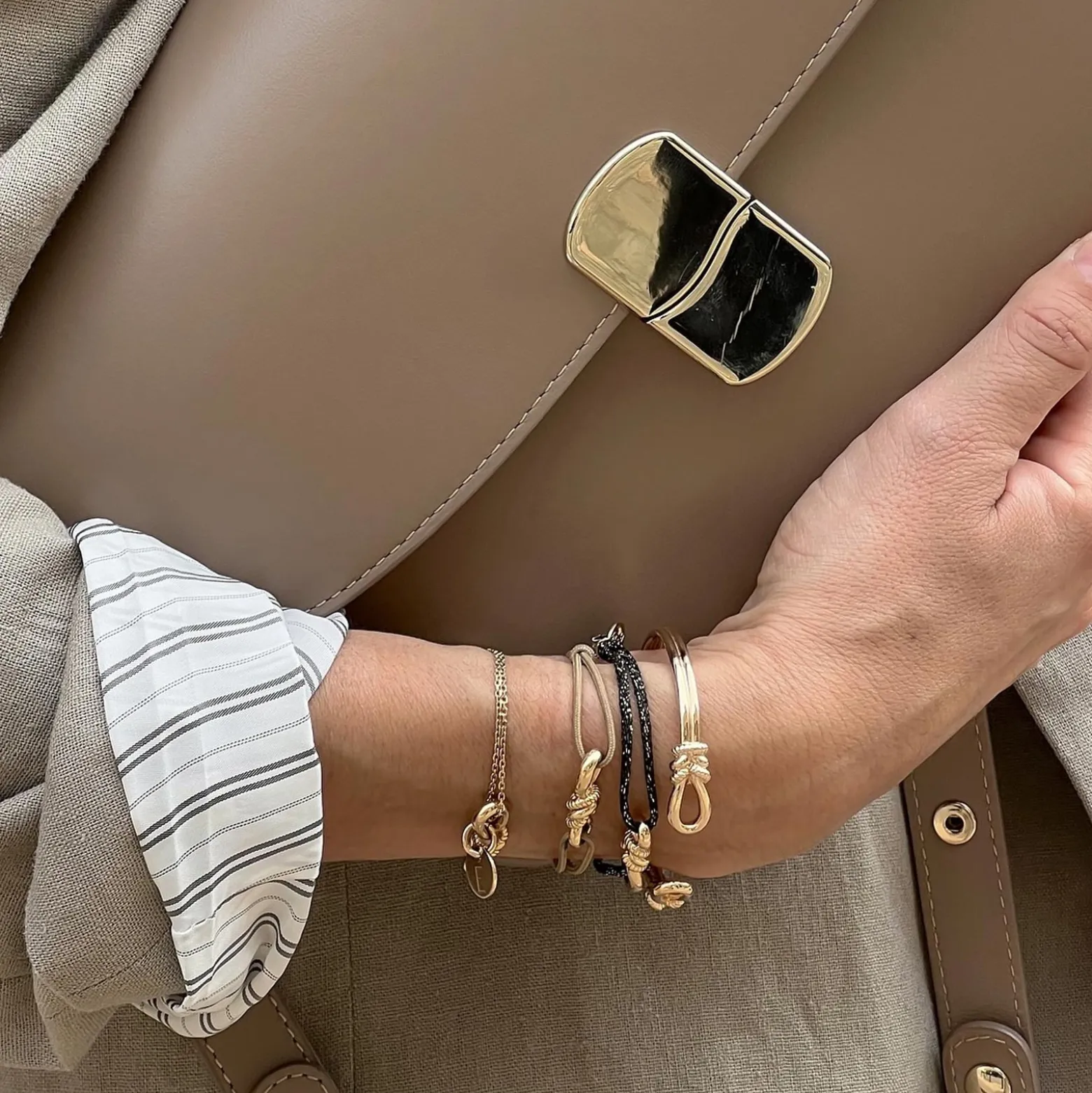 Bracelet cordon pailleté "Le lien" plaqué or - HappyBulle x Lilylovesfashion