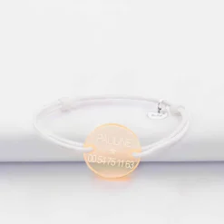Bracelet d'identification enfant médaille gravée acrylique fluo orange 2 trous 17 mm