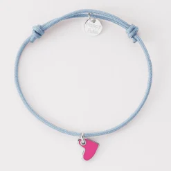 Bracelet enfant coeur email argent 10 mm
