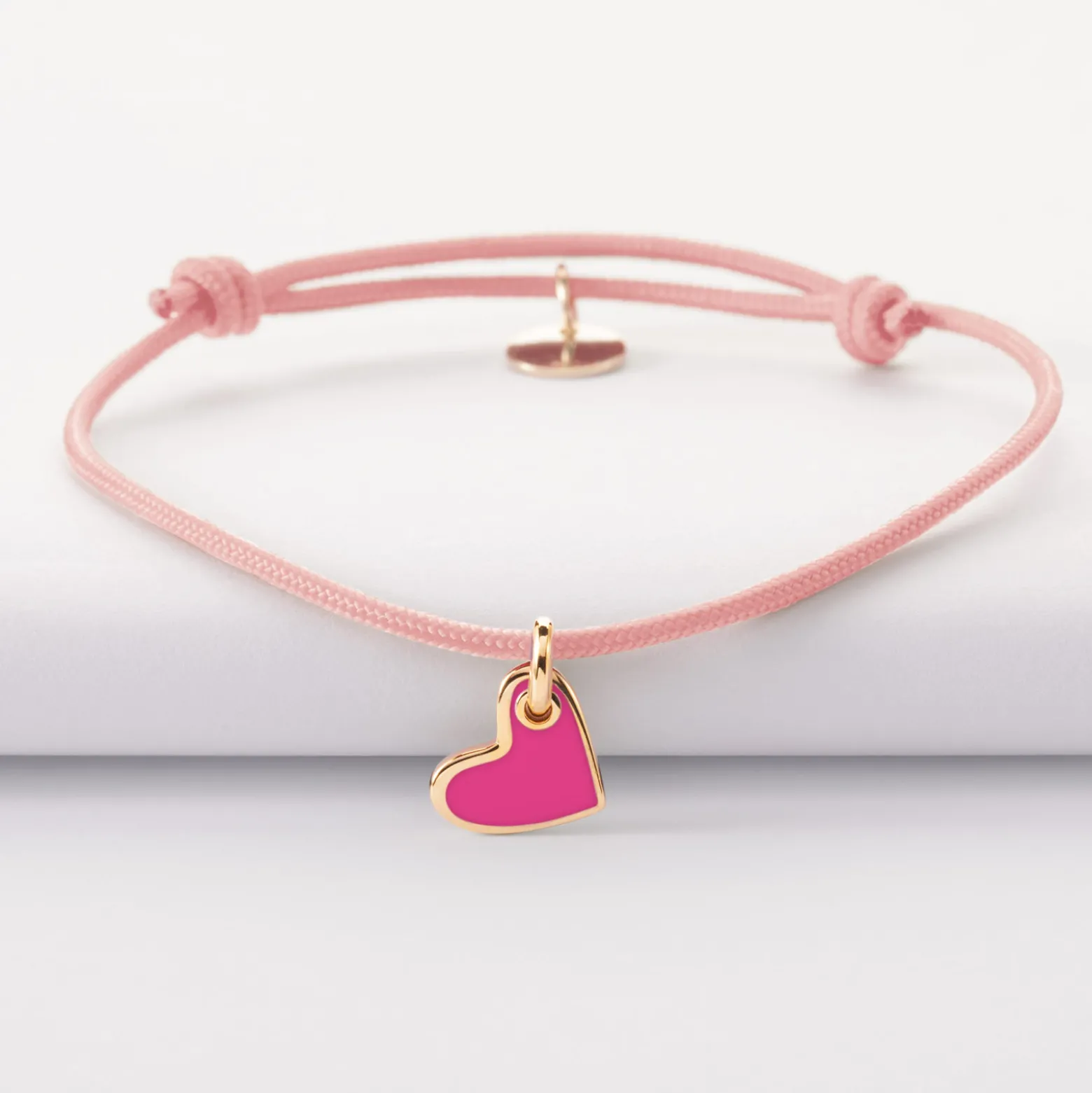 Bracelet enfant coeur email plaqué or 10 mm