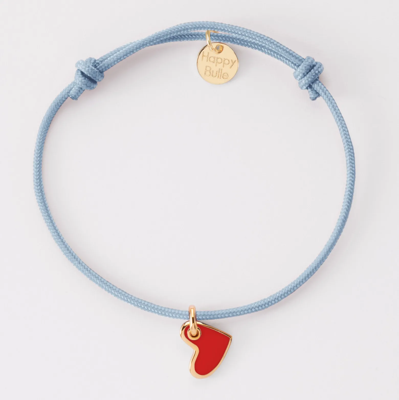 Bracelet enfant coeur email plaqué or 10 mm