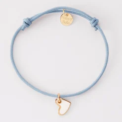 Bracelet enfant coeur email plaqué or 10 mm