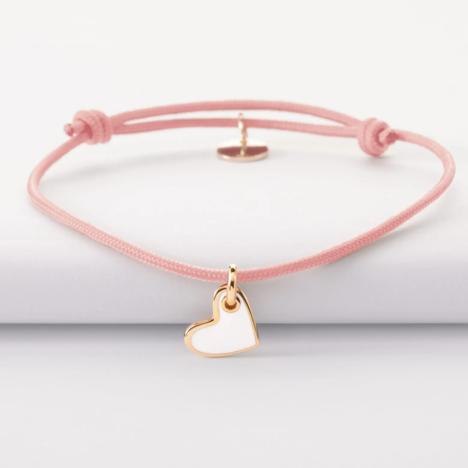 Bracelet enfant coeur email plaqué or 10 mm