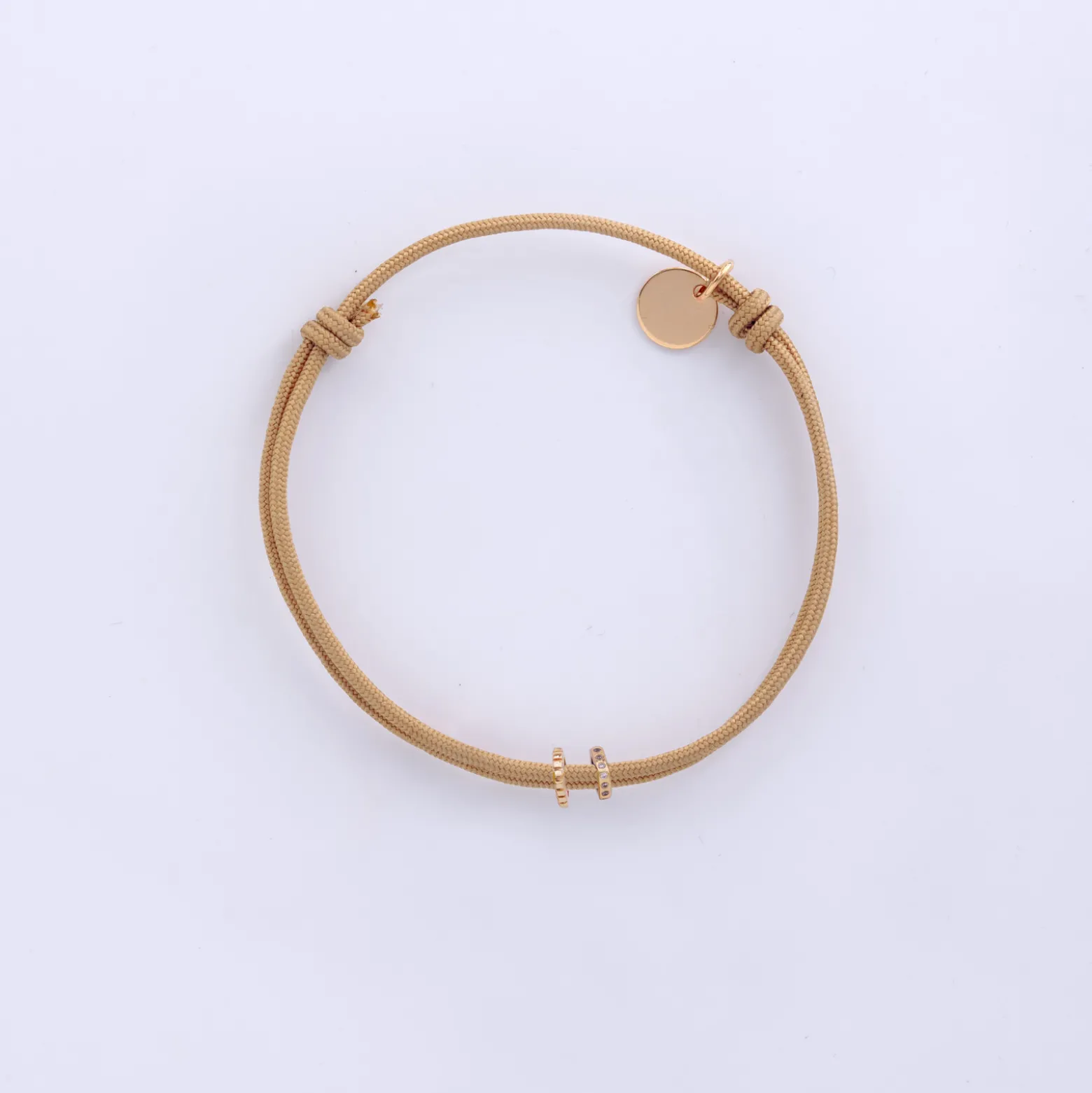Bracelet enfant cordon double personnalisé collection Chapitre plaqué or - à composer