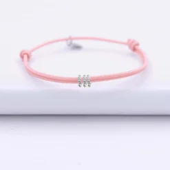 Bracelet enfant cordon double personnalisé collection Chapitre argent - à composer