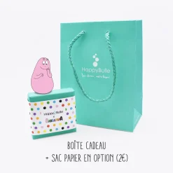 Bracelet enfant cordon élastique personnalisé médaille plaqué or 15 mm - Happybulle x Barbapapa