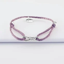 Bracelet enfant cordon pailleté "Le lien" argent - HappyBulle x Lilylovesfashion