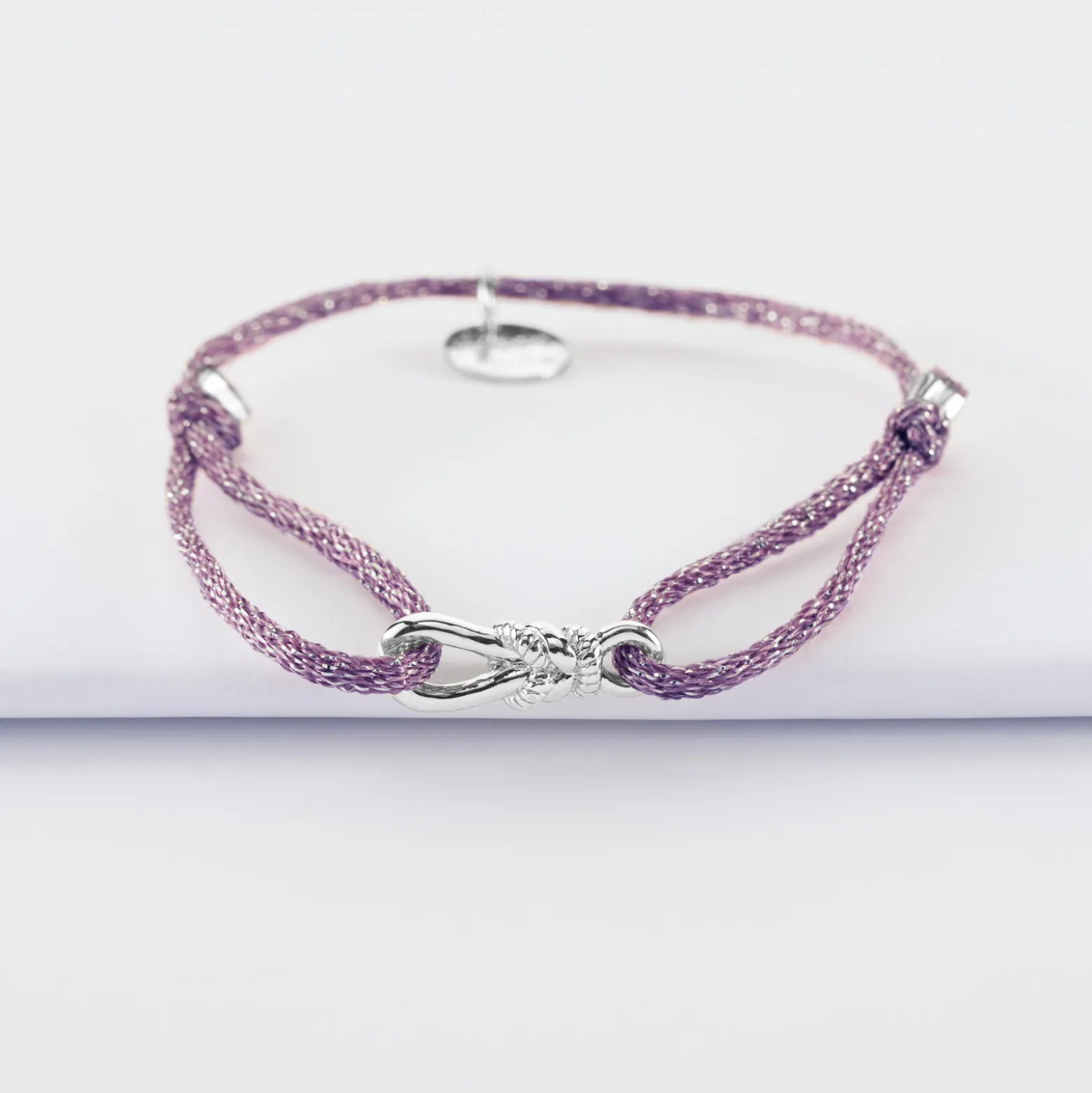 Bracelet enfant cordon pailleté "Le lien" argent - HappyBulle x Lilylovesfashion