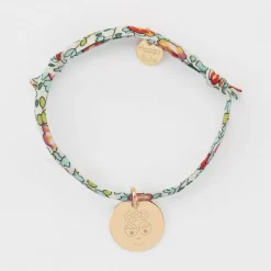 Bracelet enfant Liberty personnalisé médaille gravée plaqué or 15 mm - Happybulle x Barbapapa