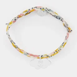 Bracelet enfant Liberty personnalisé médaille gravée argent nuage 20x14 mm - HappyBulle x Barbapapa
