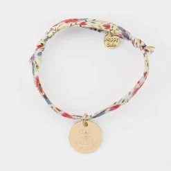 Bracelet enfant Liberty personnalisé médaille gravée plaqué or 15 mm - Edition spéciale KIDS