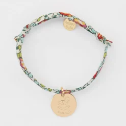 Bracelet enfant Liberty personnalisé médaille gravée plaqué or 15 mm - Edition spéciale KIDS
