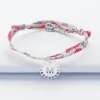 Bracelet enfant Liberty personnalisé médaille lettre initiale dentelle argent 14 mm