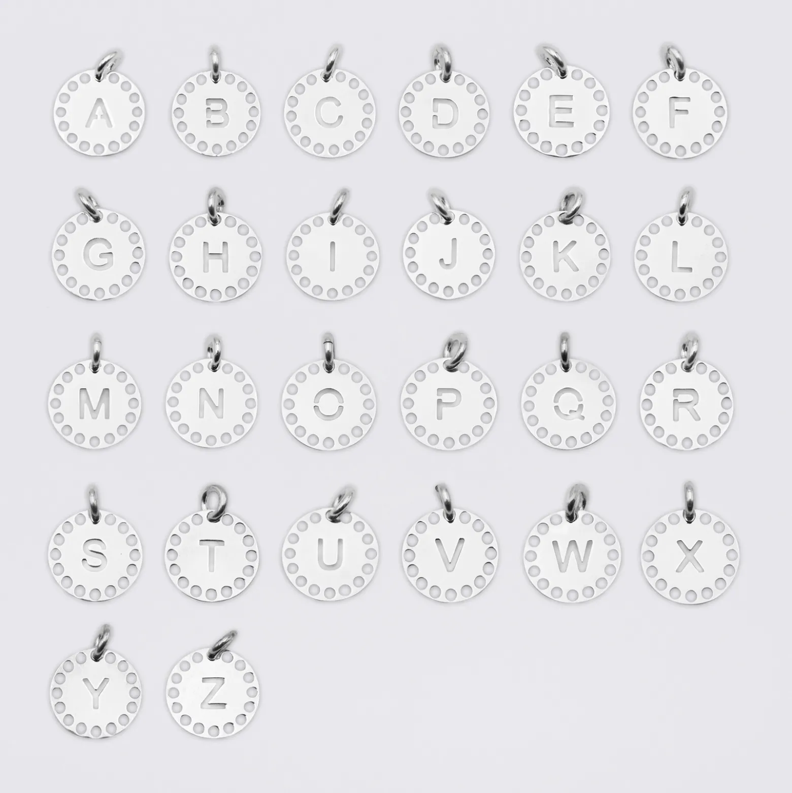 Bracelet enfant Liberty personnalisé médaille lettre initiale dentelle argent 14 mm
