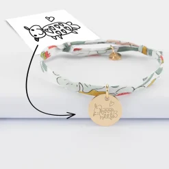 Bracelet enfant Liberty personnalisé médaille gravée plaqué or 15 mm