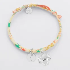 Bracelet enfant Liberty personnalisé médaille gravée argent 10 mm et breloque(s) summer - à composer