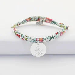 Bracelet enfant Liberty personnalisé médaille gravée argent 15 mm
