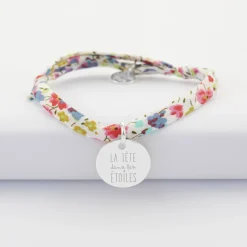 Bracelet enfant Liberty personnalisé médaille gravée argent 15 mm