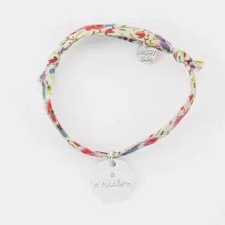 Bracelet enfant Liberty personnalisé médaille gravée argent 15 mm