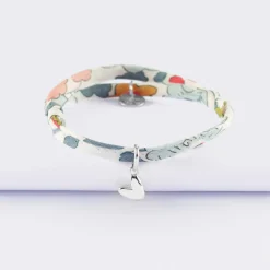Bracelet enfant Liberty petit coeur bombé argent 7 mm - HappyBulle x Atelier Wagram