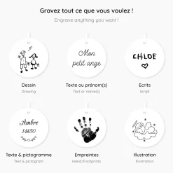 Bracelet enfant Liberty personnalisé médaille contour fleur gravée plaqué or 15 mm