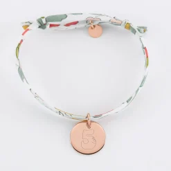 Bracelet enfant Liberty personnalisé médaille gravée plaqué or rose 15 mm - Happybulle x Barbapapa