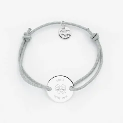 Bracelet enfant personnalisé médaille gravée argent 2 trous 15 mm - Edition spéciale KIDS