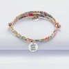 Bracelet enfant personnalisé Liberty médaille lettre initiale argent 11mm